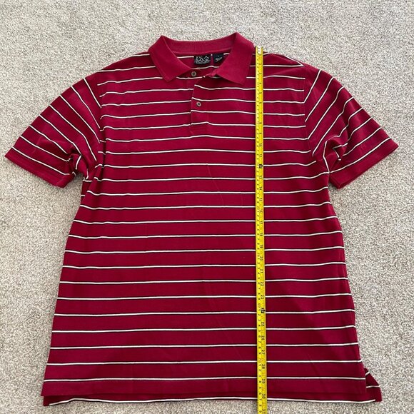 Jos. A. Bank Travelers Collection Red, White & Navy Striped Golf Cotton Shirt - Picture 5 of 6